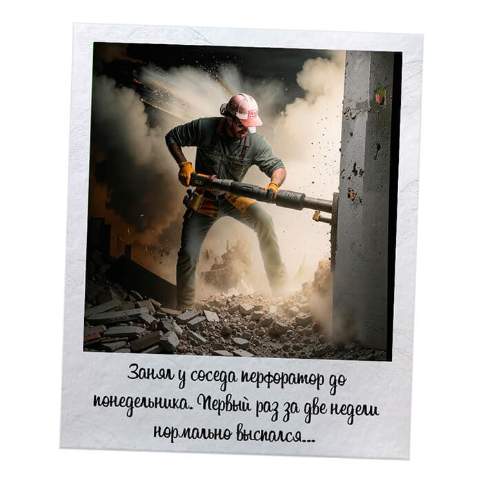 Занял у соседа перфоратор