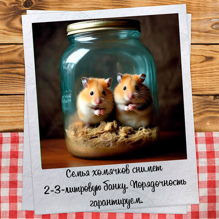 Семья хомячков снимет банку