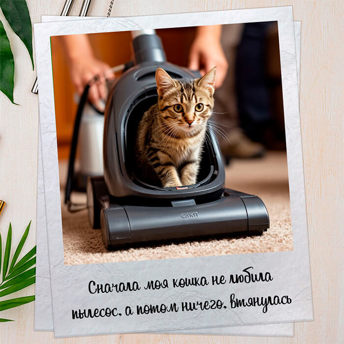 Сначала моя кошка не любила пылесос