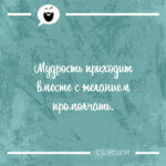 Мудрость приходит вместе с желанием промолчать.